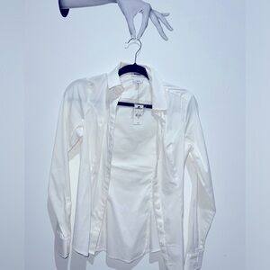 New with tags. XS Express white button down long sleeve collard shirt top